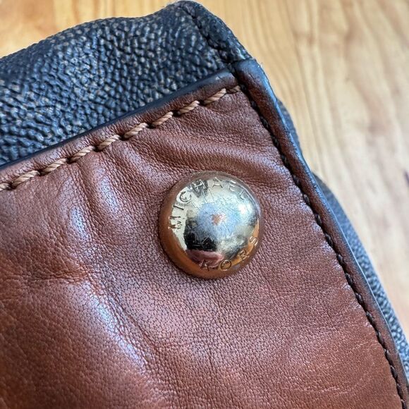 Michael Kors Hamilton Monogram Lock Gold Chain Bag Signature Large Satchel Purse - Picture 15 of 16